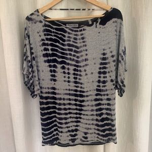 Michael Stars blue and gray tie dye original tee